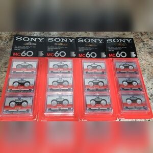 Lot of 12 sealed Sony MC60 Micro Cassette Tapes